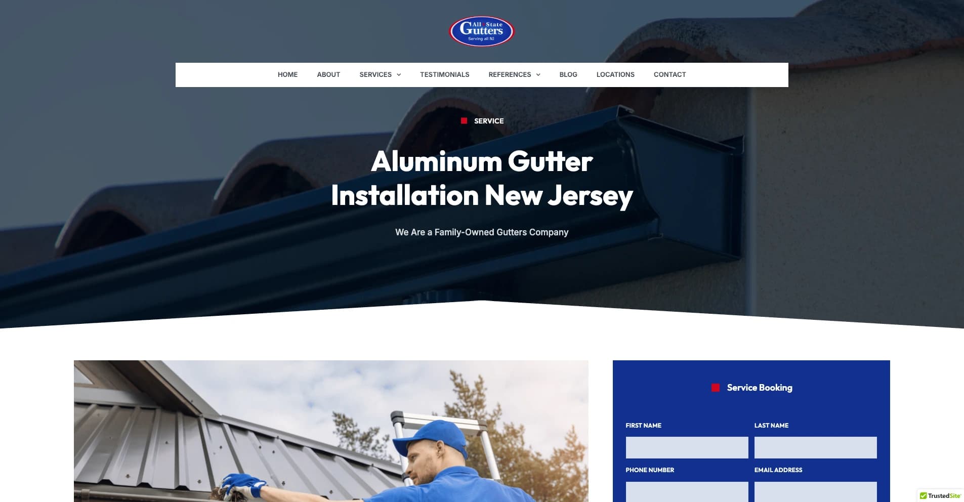 All State Gutters NJ home-services website - view 2
