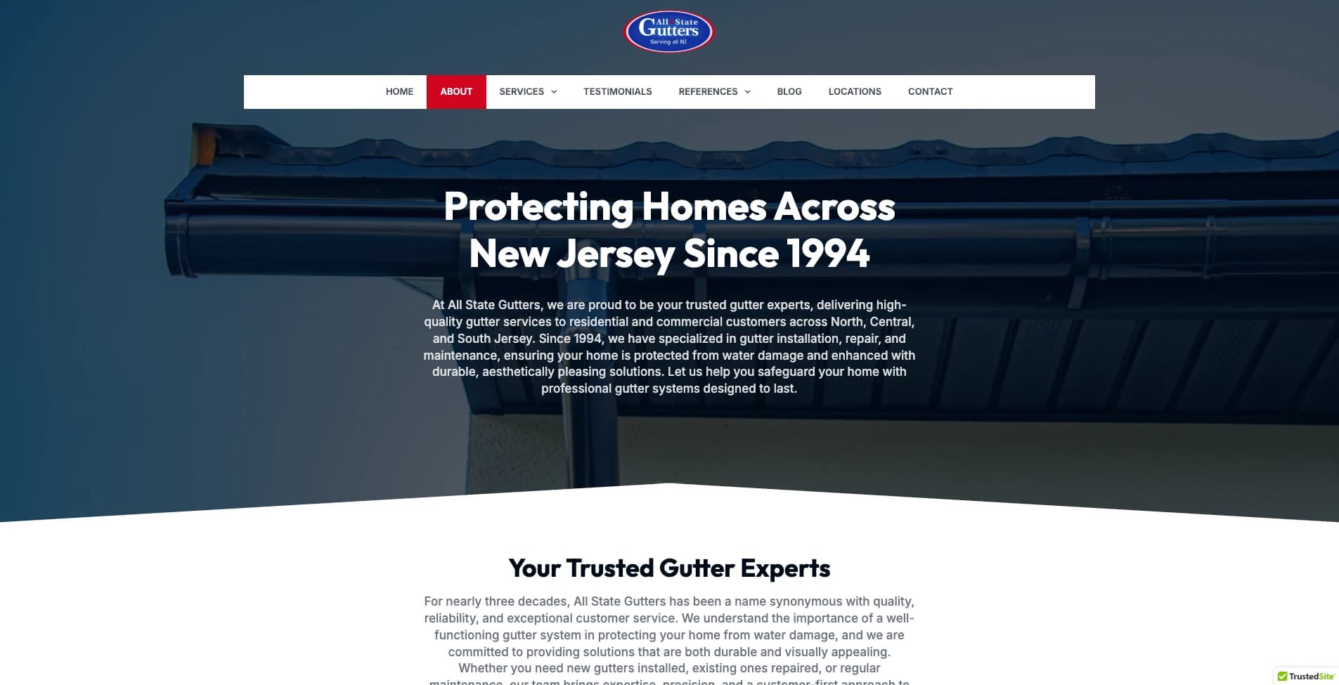 All State Gutters NJ home-services website - view 4