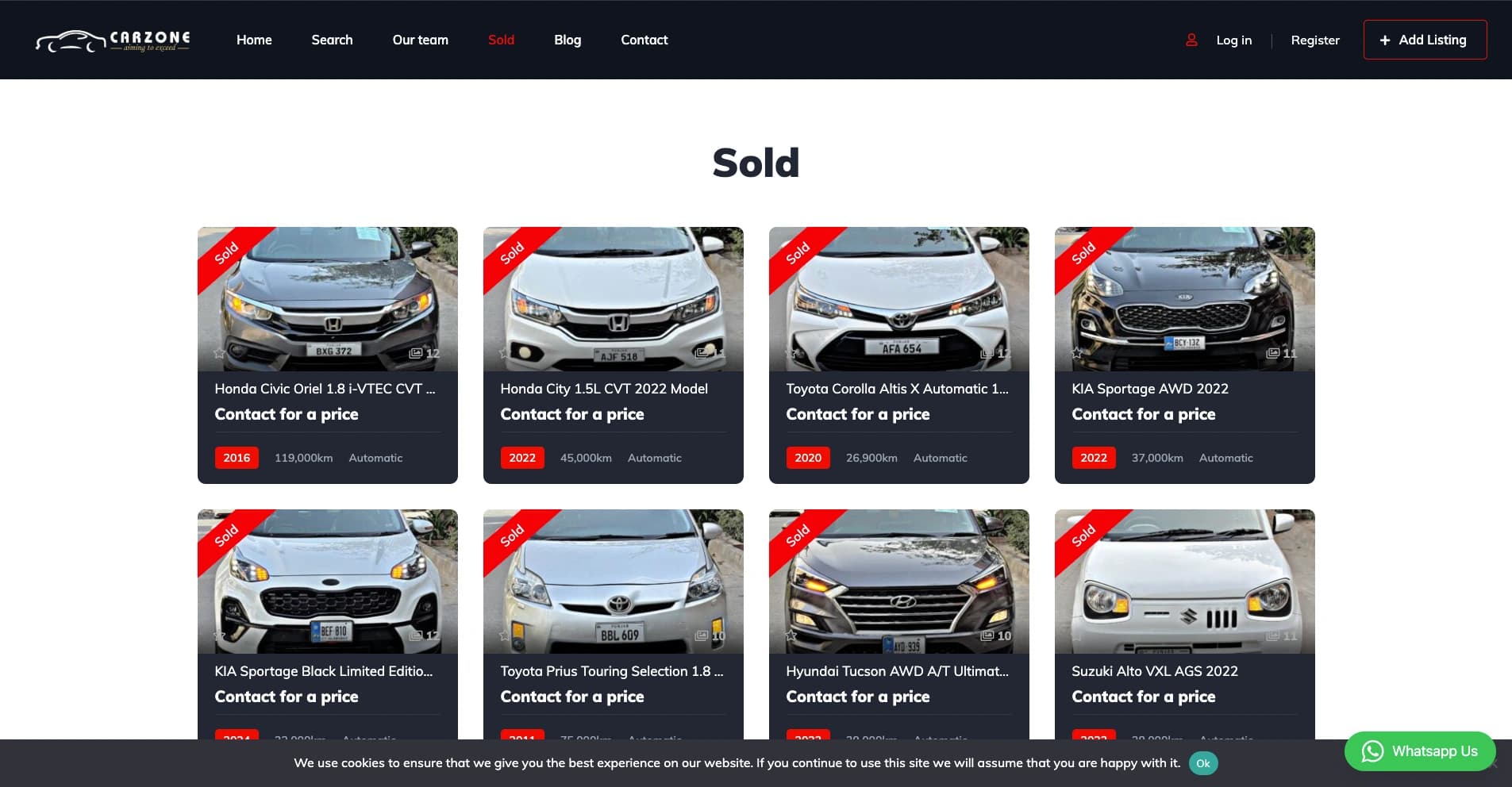 Car Zone Pakistan used-car marketplace and inventory website - view 3