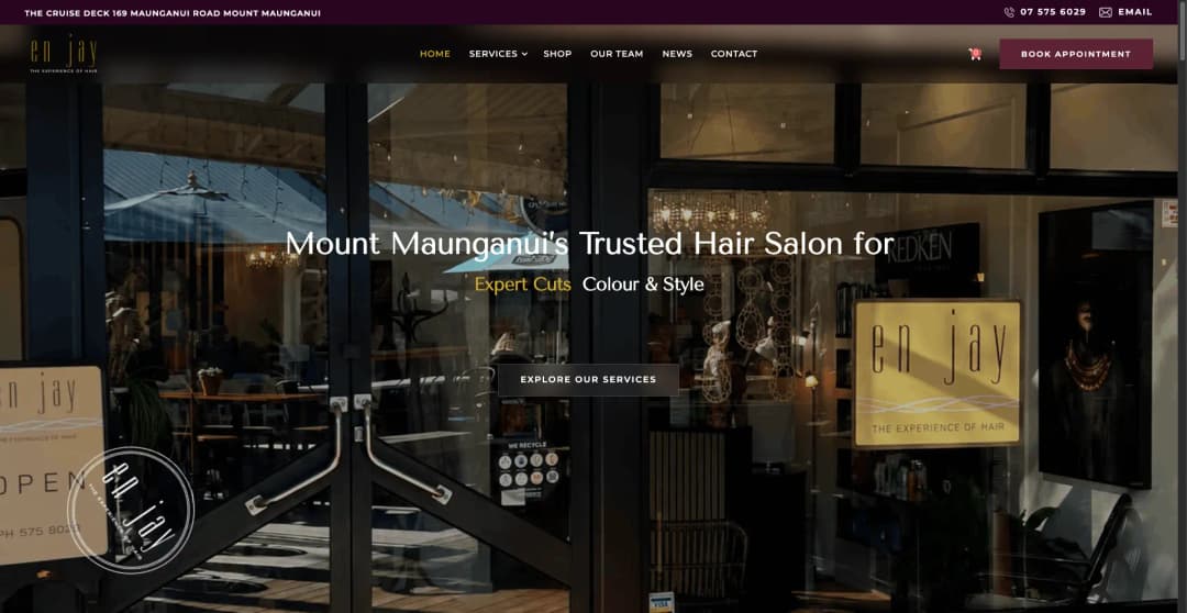 Hair Salon Website with Online Appointment Booking
