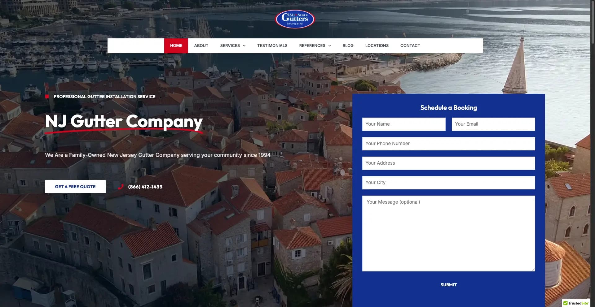 All State Gutters NJ home-services website - view 1