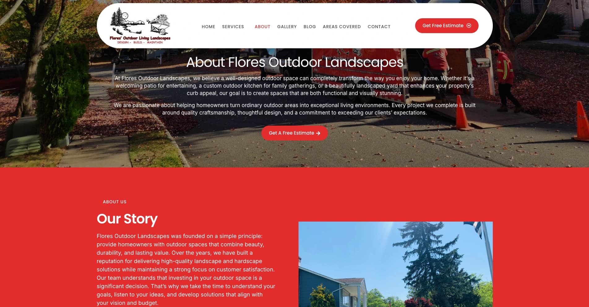 Flores Outdoor Living Landscapes lead-generation website - view 3