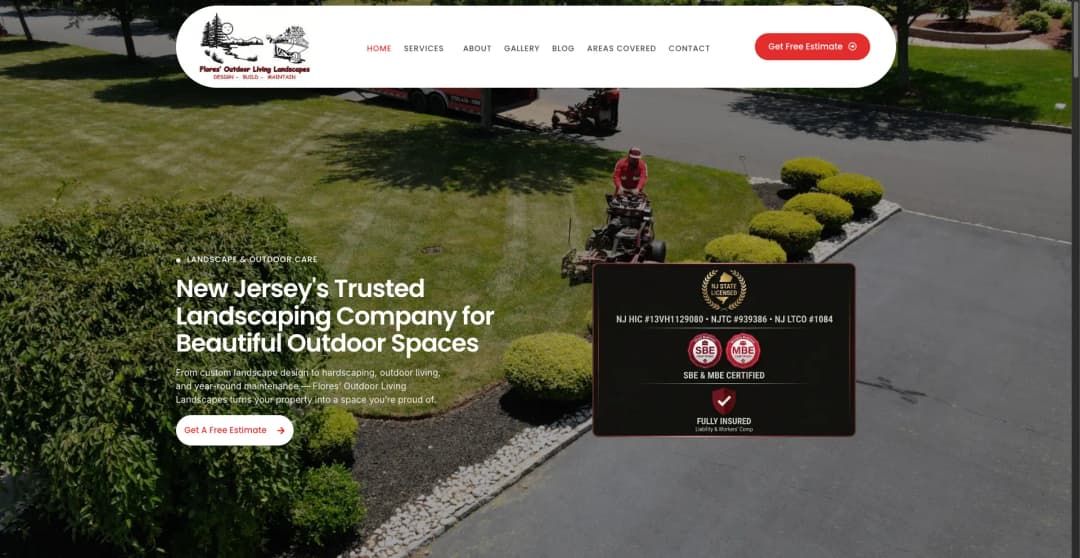 Landscaping Website with Estimate Lead Generation